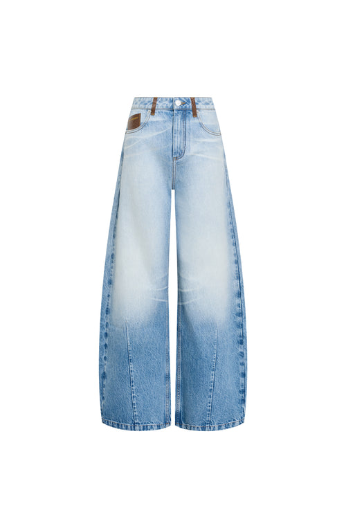 Blue Curved Jeans