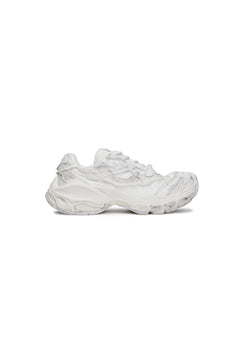 White Split Distressed Sneakers
