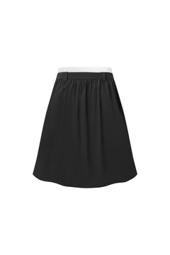 Black Cargo Pocket Long Skirt