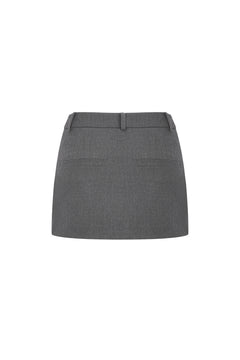 Dark Gray Rhinestone-studded Skirt