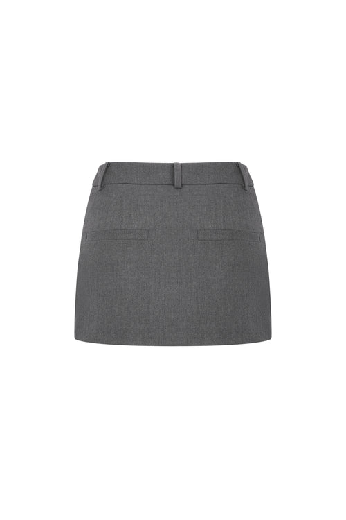 Dark Gray Rhinestone-studded Skirt
