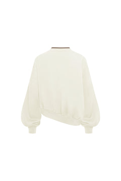 White Faux Two-piece Sweatshirt