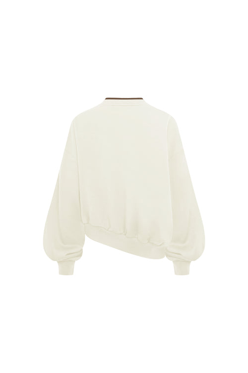 White Faux Two-piece Sweatshirt