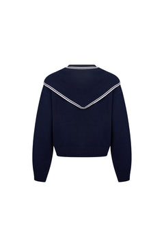 Navy Blue Sailor Collar Sweater