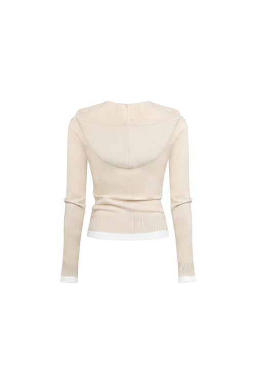 Khaki  Faux Two-piece Cardigan