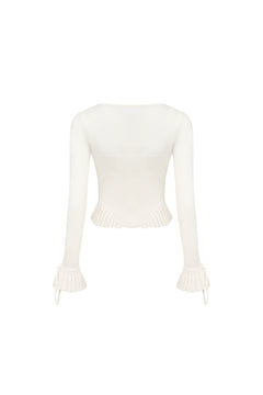 White Bell Sleeve Cardigan