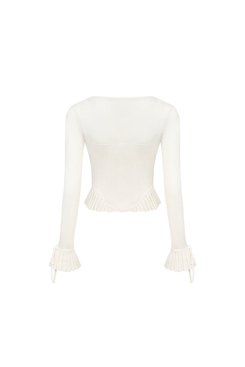 White Bell Sleeve Cardigan