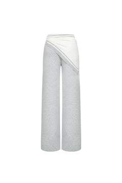 Gray Detachable Triangular Bandana Patchwork Sweatpants