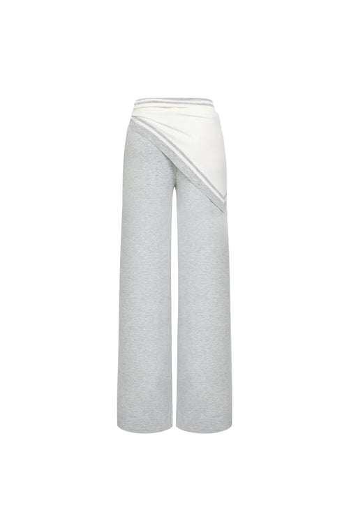 Gray Detachable Triangular Bandana Patchwork Sweatpants