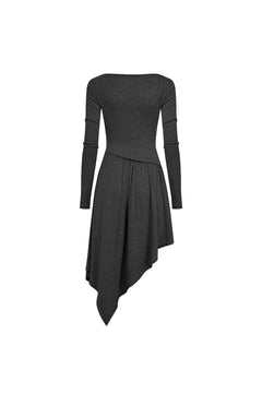 Dark Gray Irregular Hem Dress