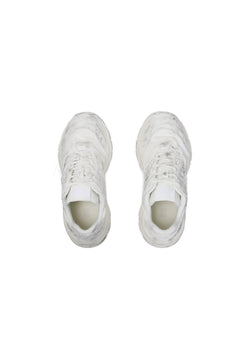 White Split Distressed Sneakers