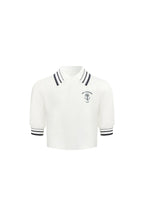 White Nautical Short-sleeve Polo Shirt