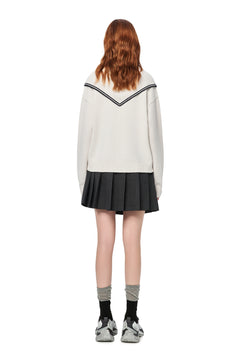 Apricot Sailor Collar Sweater