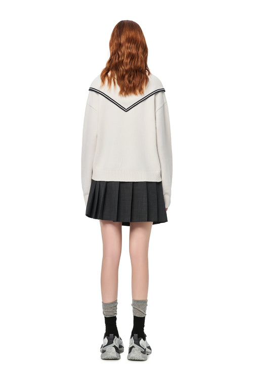 Apricot Sailor Collar Sweater