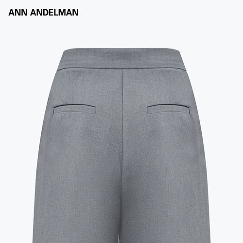 Grey One-side Waistband Folded Deconstructed Trousers