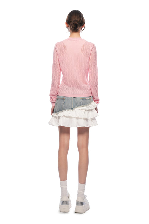 Pink Long-sleeved Cardigan