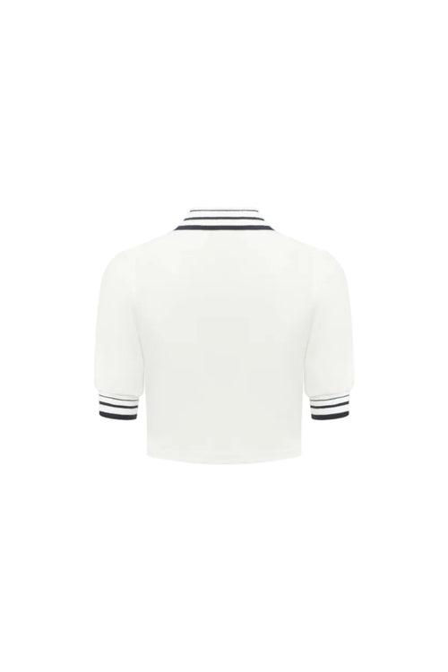 White Nautical Short-sleeve Polo Shirt