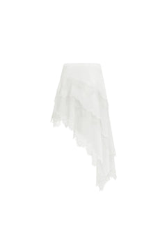 White Lace-trimmed Long Skirt