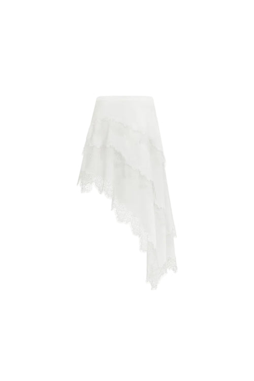 White Lace-trimmed Long Skirt