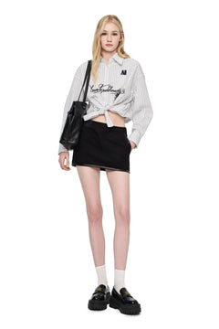 White Printed Striped Shirt