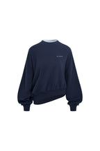 Navy Blue Faux Two-piece Sweatshirt