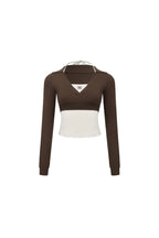 Brown Knit Halter Neck Two-piece Set