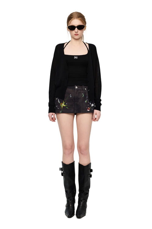 Black Halter Neck Two-piece Set