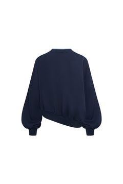 Navy Blue Faux Two-piece Sweatshirt