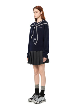 Navy Blue Sailor Collar Sweater