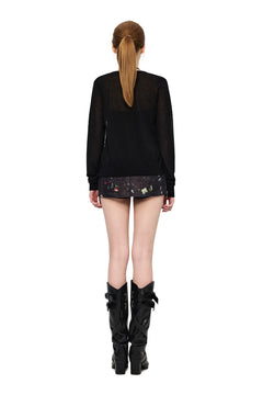 Black Halter Neck Two-piece Set