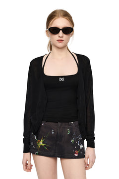 Black Halter Neck Two-piece Set