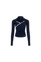 Navy Blue Lace Vest Top