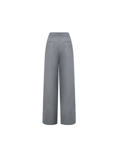 Grey One-side Waistband Folded Deconstructed Trousers