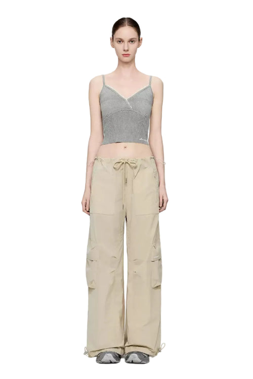 Gray Lace-trimmed Wool Vest