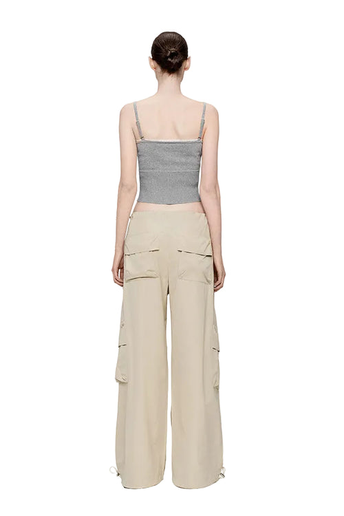 Gray Lace-trimmed Wool Vest