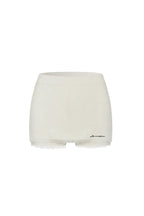 Apricot-colored Lace-trimmed Woolen Skort