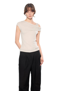 Apricot Asymmetric T-Shirt - ANN ANDELMAN