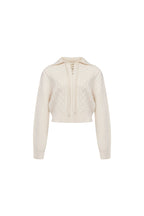 Apricot Cable - knit Tie - detail Sweater - ANN ANDELMAN