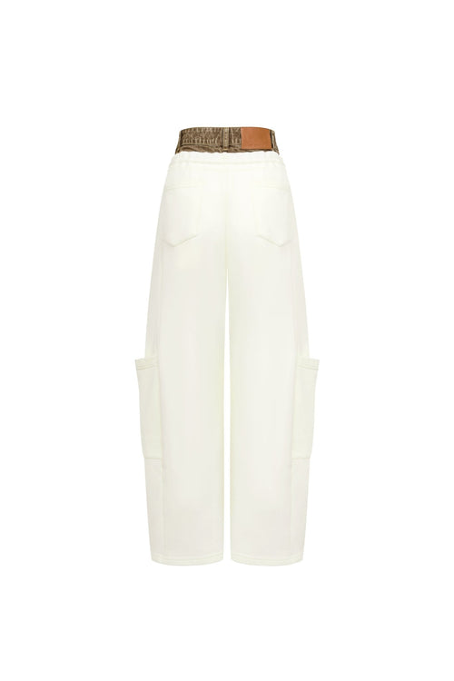Apricot-colored Denim Sweatpants - ANN ANDELMAN
