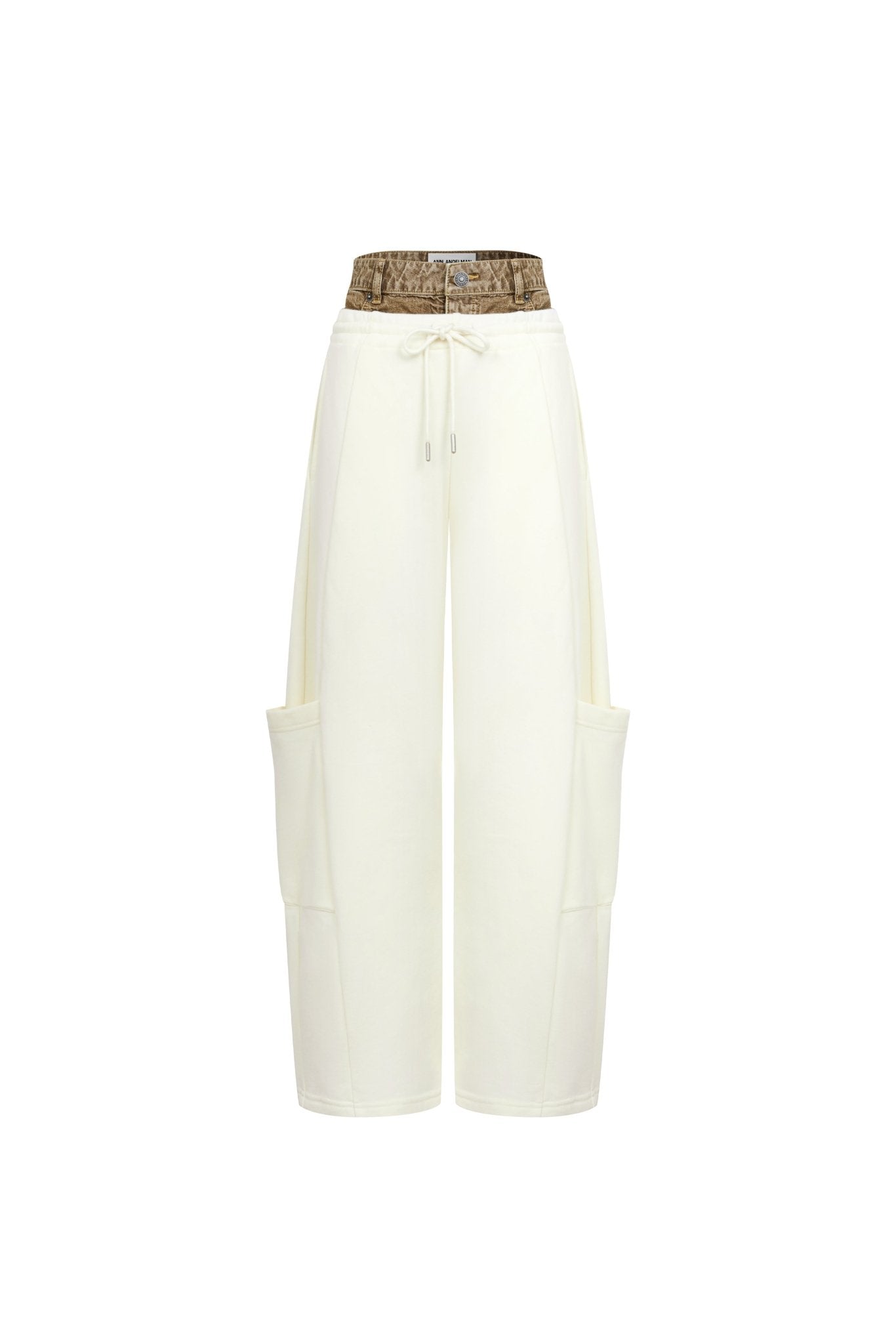 Apricot-colored Denim Sweatpants | Ann Andelman Official