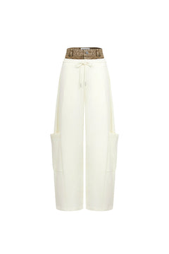 Apricot-colored Denim Sweatpants - ANN ANDELMAN