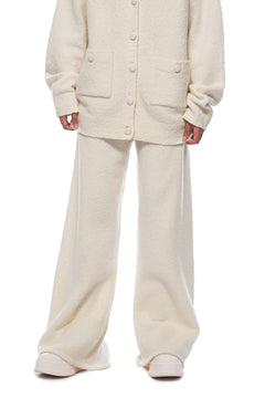 Apricot - colored Textured Wool Wide - leg Pants - ANN ANDELMAN