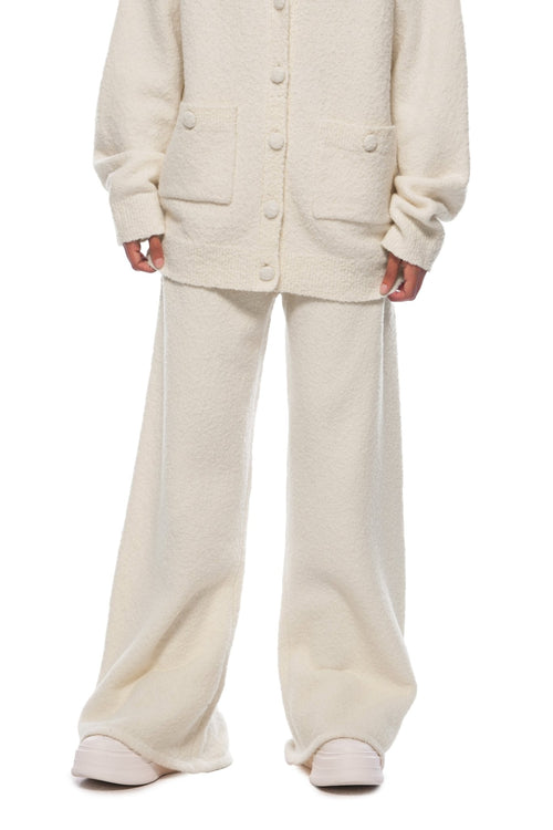 Apricot - colored Textured Wool Wide - leg Pants - ANN ANDELMAN