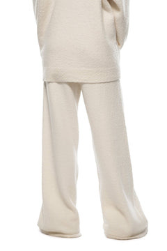Apricot - colored Textured Wool Wide - leg Pants - ANN ANDELMAN