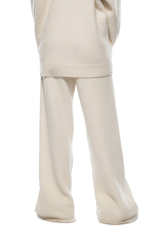 Apricot - colored Textured Wool Wide - leg Pants - ANN ANDELMAN