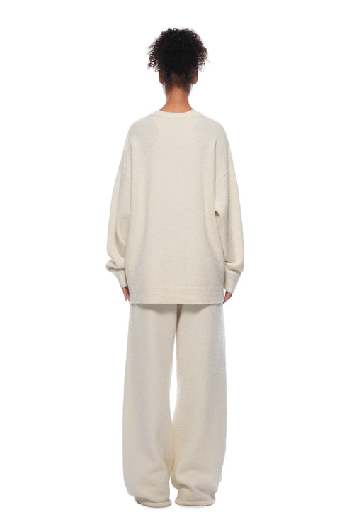 Apricot - colored Textured Wool Wide - leg Pants - ANN ANDELMAN