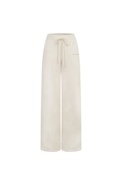 Apricot - colored Textured Wool Wide - leg Pants - ANN ANDELMAN