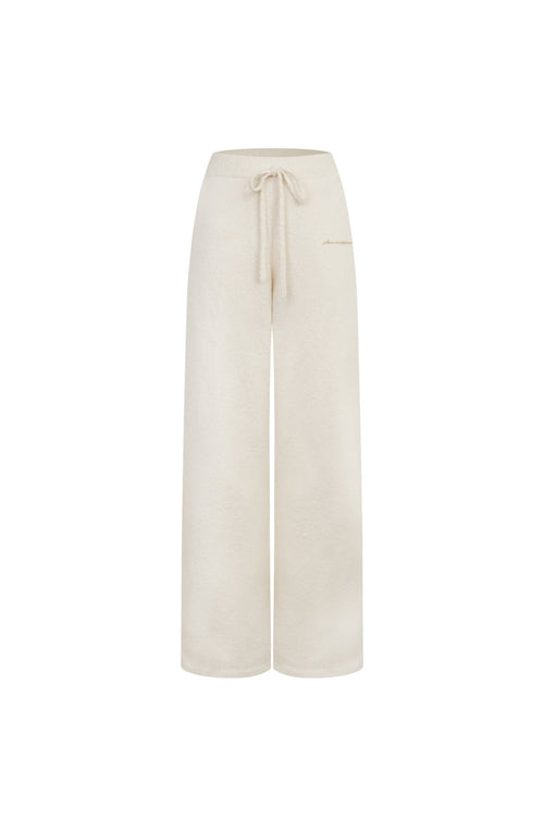 Apricot - colored Textured Wool Wide - leg Pants - ANN ANDELMAN