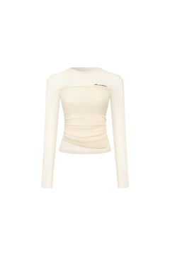 Apricot Contrast Trim faux Two - piece Knit Base Layer Top - ANN ANDELMAN