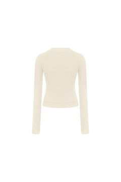 Apricot Faux Two - piece Long - Sleeved Knit Sweater - ANN ANDELMAN